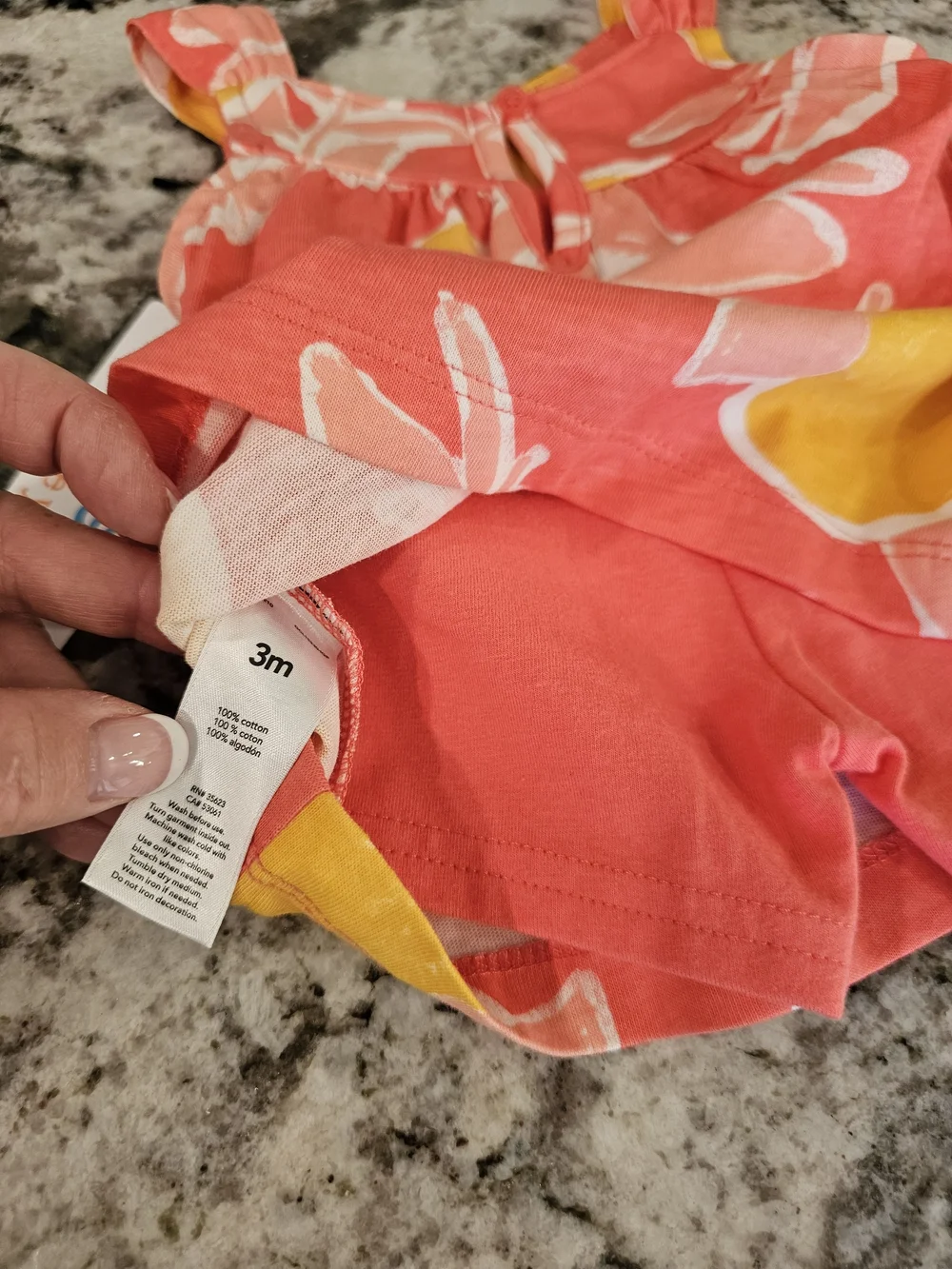 Carter's Coral Pink & Yellow Floral Sundress Tank for Kids